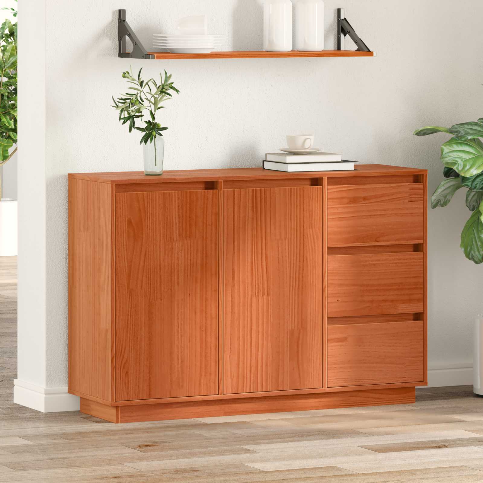 Dressoir Bruin Eiken 111 x 34 x 75 cm Massief grenenhout