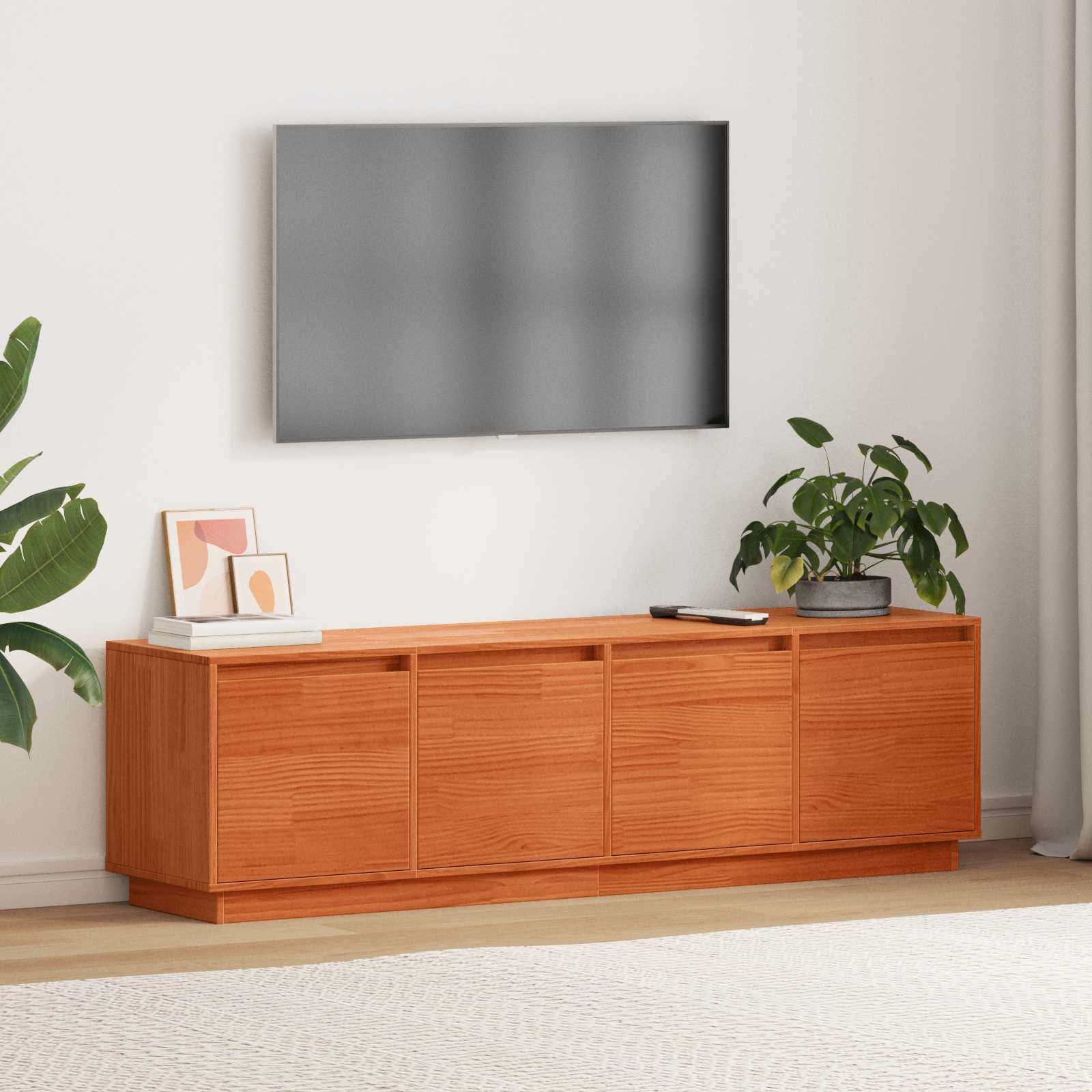 TV-kast Bruin 156 x 37 x 45 cm Bewerkt hout – afbeelding 1