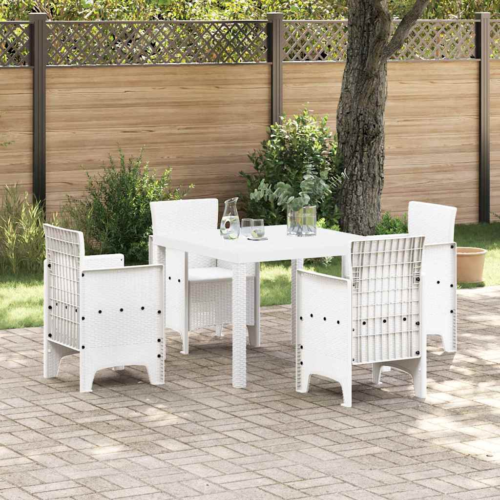 Tuinstafel Wit 100 x 100 x 73 cm poly rattan – afbeelding 1
