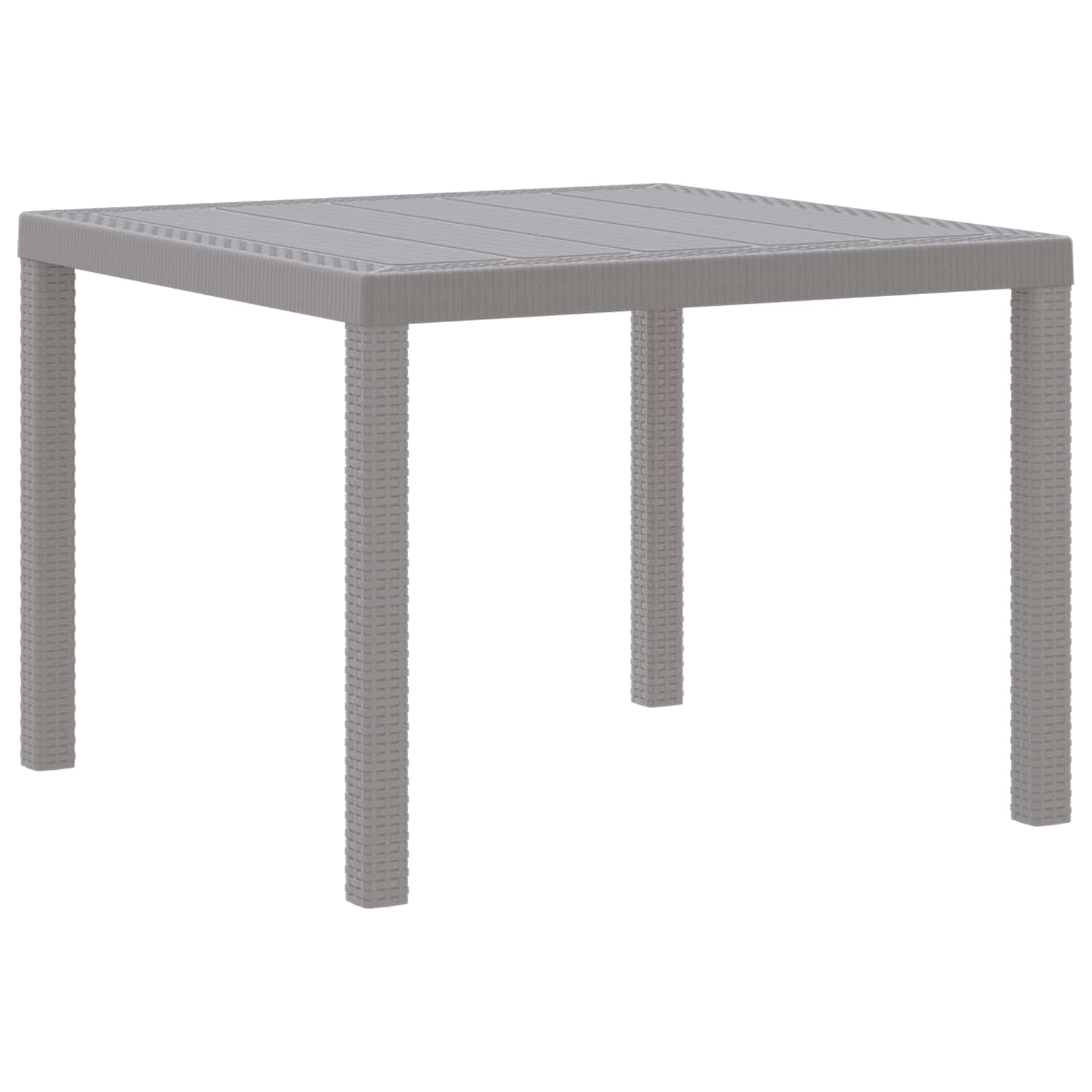 Tuinstafel Lichtgrijs 100 x 100 x 73 cm poly rattan – afbeelding 1