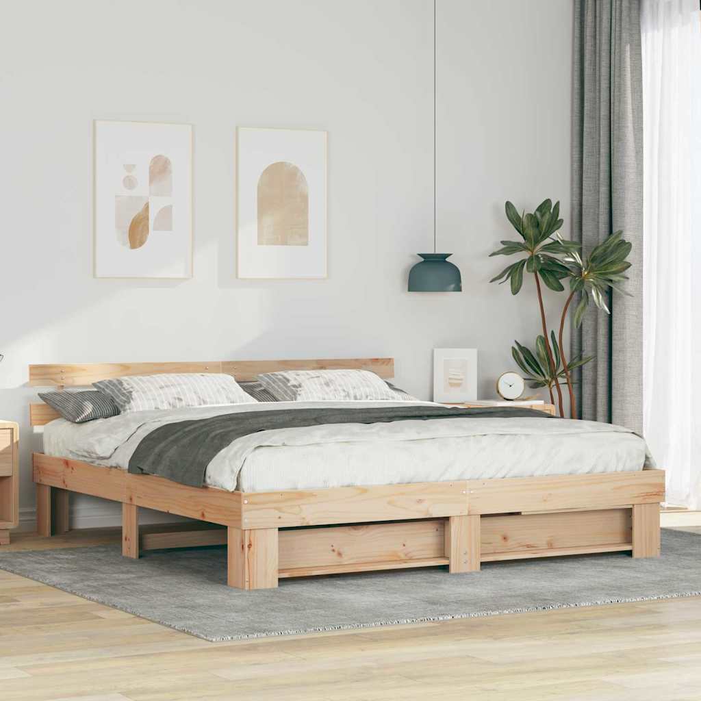 Grenen bedframe 180 x 200 cm – afbeelding 1