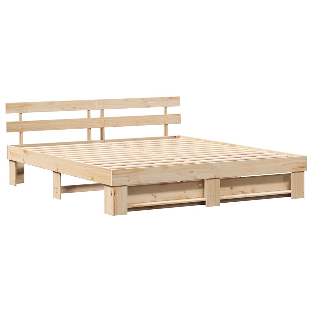 Grenen bedframe 180 x 200 cm – afbeelding 2