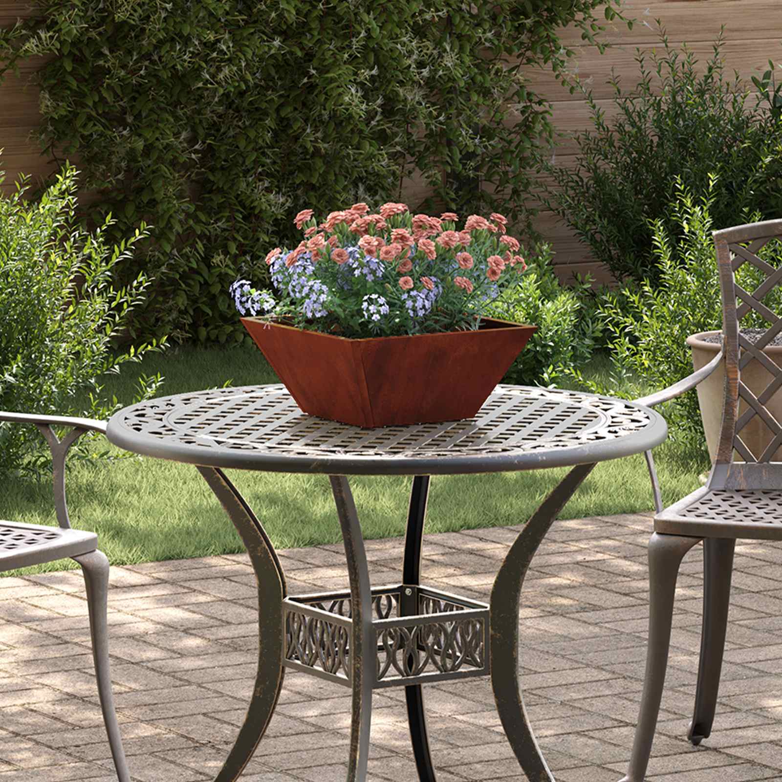 Tuin Bloempot Roestig 35 x 35 x 15 cm Cortenstaal