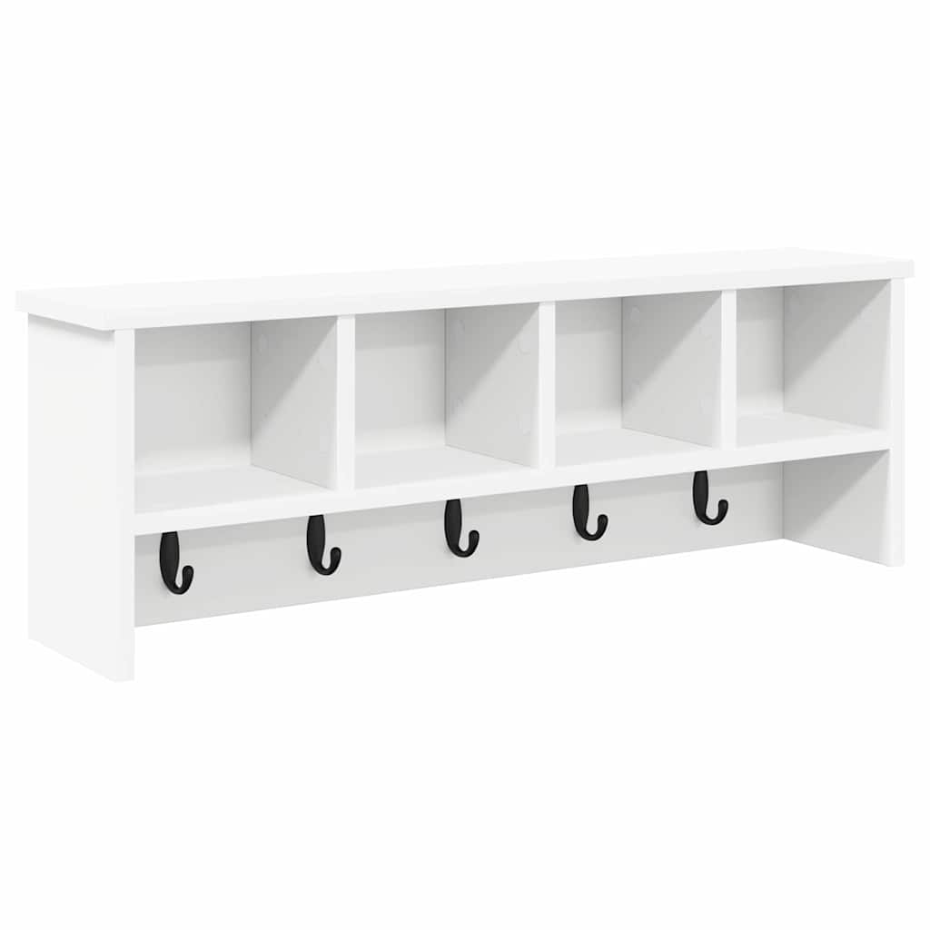Wandgemonteerde kapstok Wit 75 x 16 x 26 cm Bewerkt hout – afbeelding 2