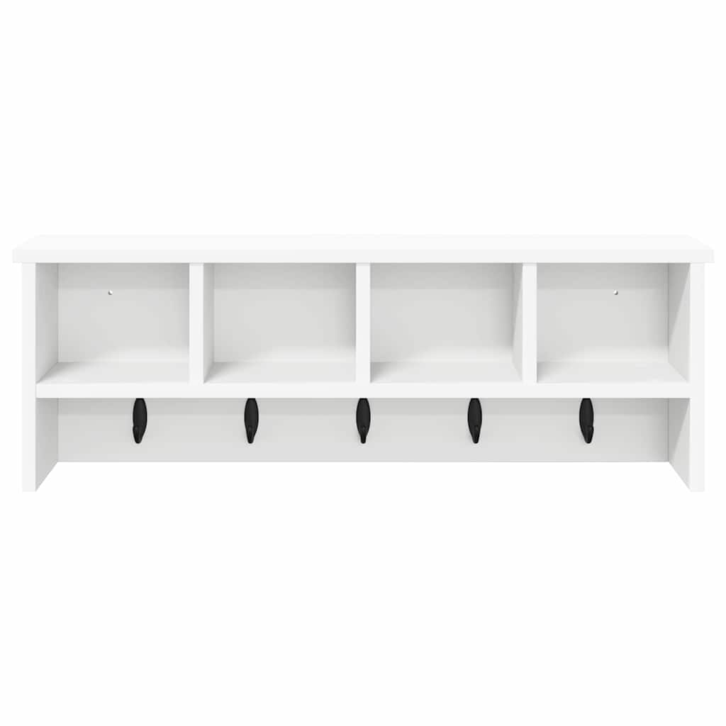 Wandgemonteerde kapstok Wit 75 x 16 x 26 cm Bewerkt hout – afbeelding 5