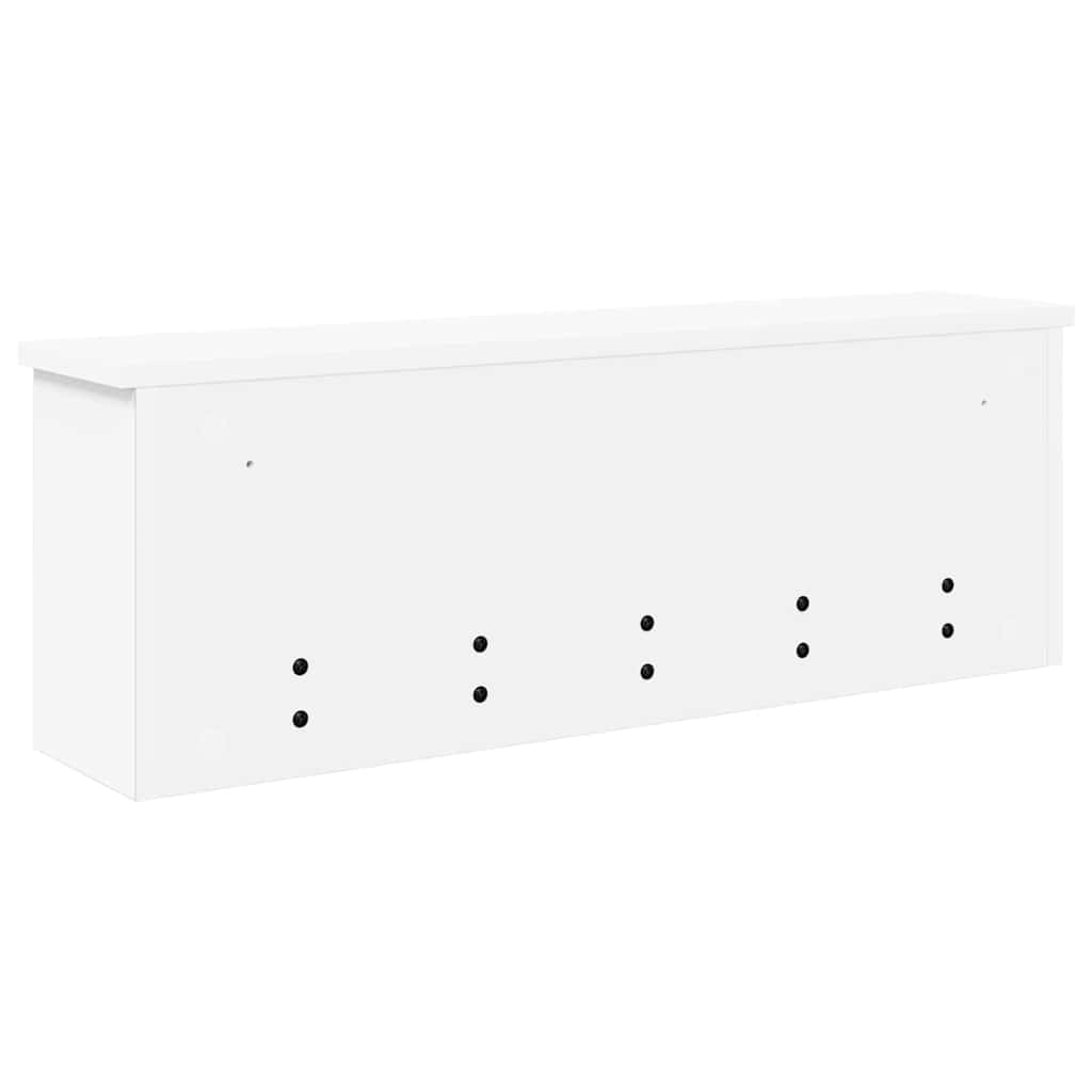 Wandgemonteerde kapstok Wit 75 x 16 x 26 cm Bewerkt hout – afbeelding 7