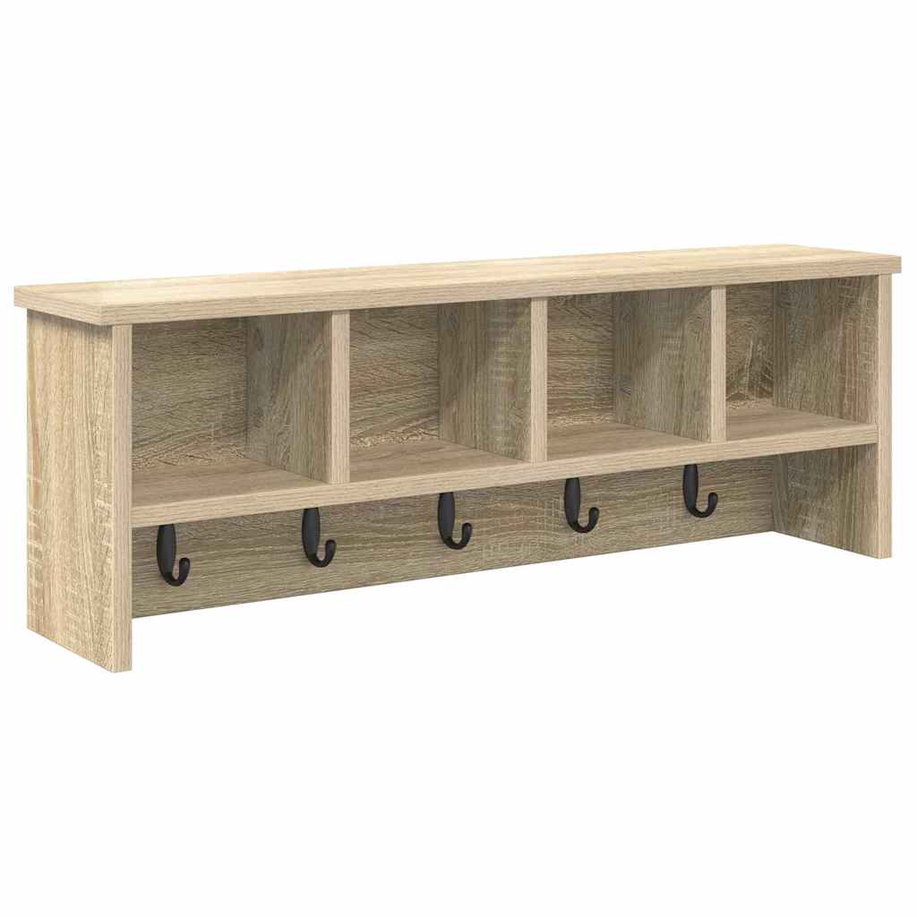 Wandgemonteerde kapstok met plank Sonoma Eiken 75 x 16 x 26 cm – afbeelding 2