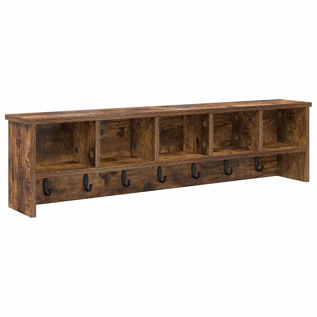 Wandgemonteerde kapstok Gerookt eiken 100 x 16 x 26 cm – afbeelding 2