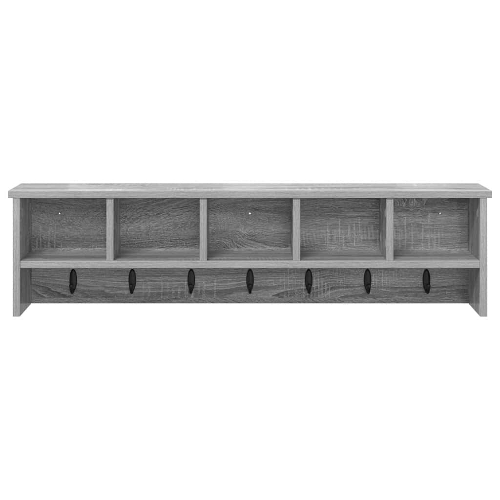 Wandgemonteerde kapstok met plank Grijs Sonoma 100 x 16 x 26 cm – afbeelding 5