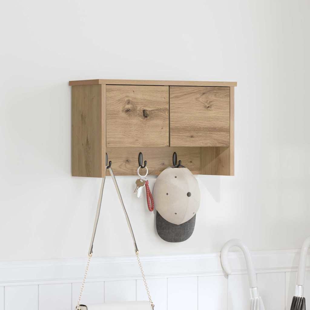 Wandgemonteerde kapstok met plank Artisan Eiken 50 x 20 x 30 cm