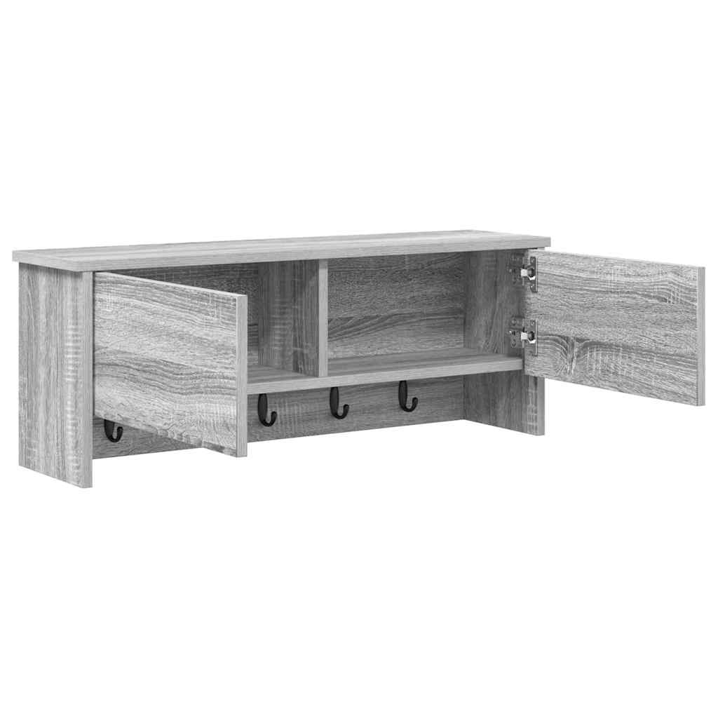 Wandgemonteerde kapstok met plank Grijs Sonoma 80 x 20 x 30 cm – afbeelding 5