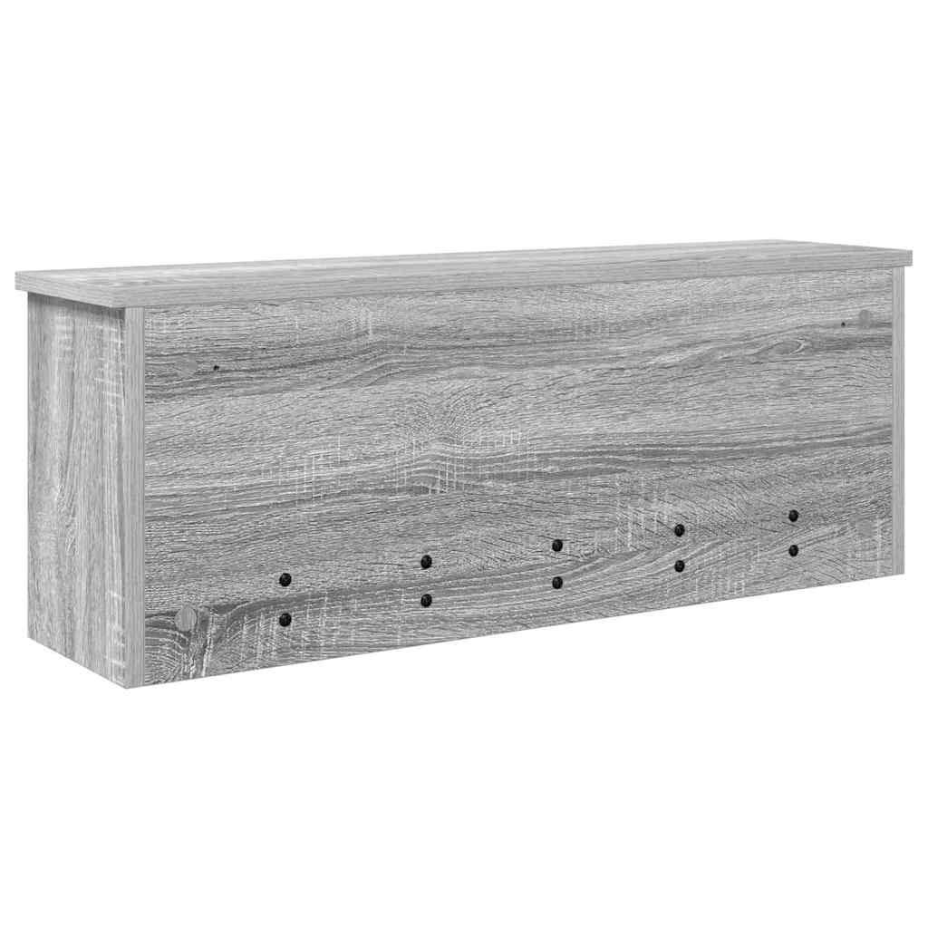 Wandgemonteerde kapstok met plank Grijs Sonoma 80 x 20 x 30 cm – afbeelding 8