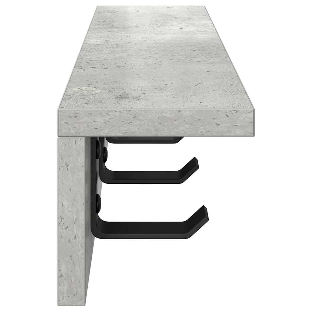 Wandgemonteerde kapstok Beton Grijs 60 x 10,5 x 10,5 cm – afbeelding 6