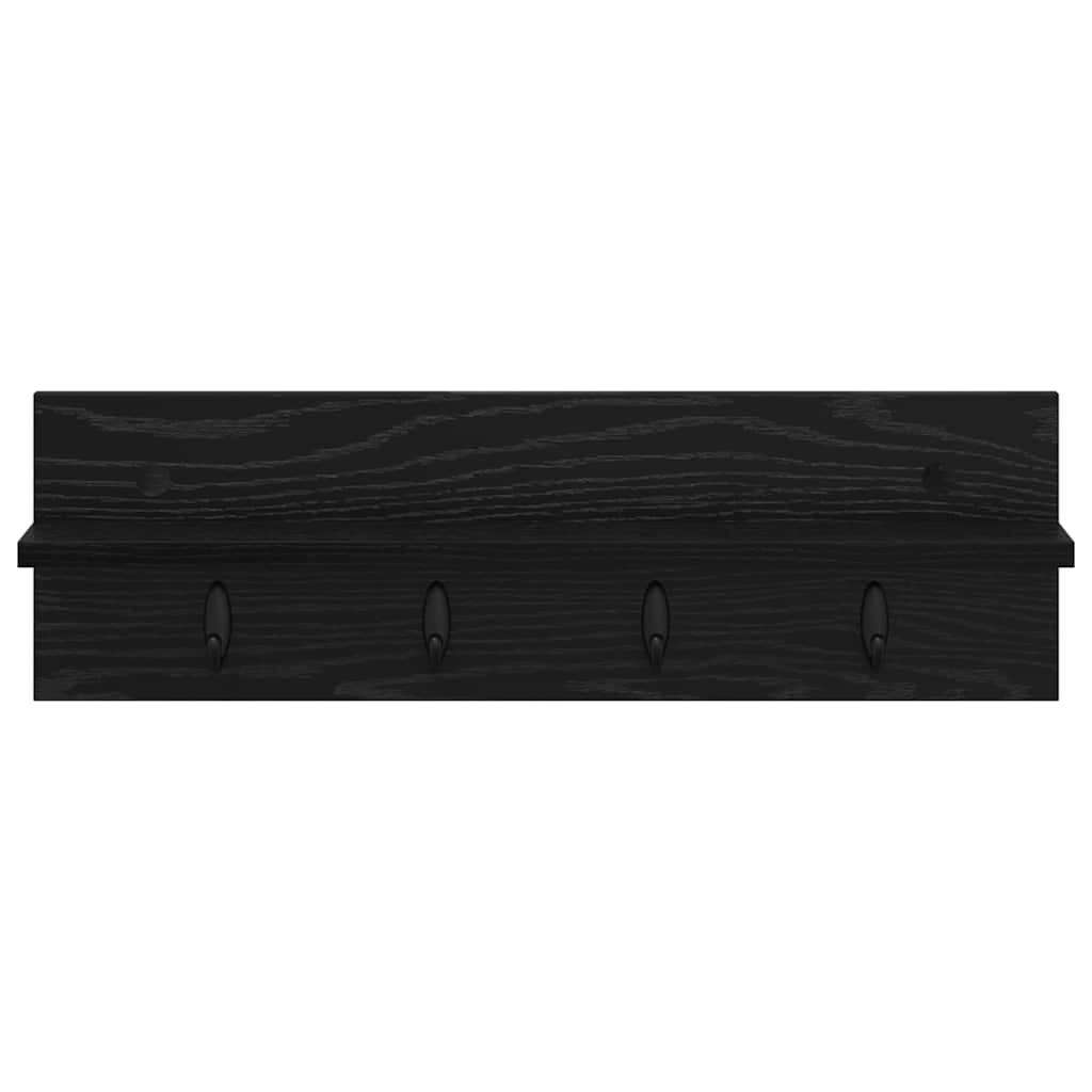 Wandgemonteerde kapstok Zwart Eiken 60 x 10,5 x 18 cm – afbeelding 5