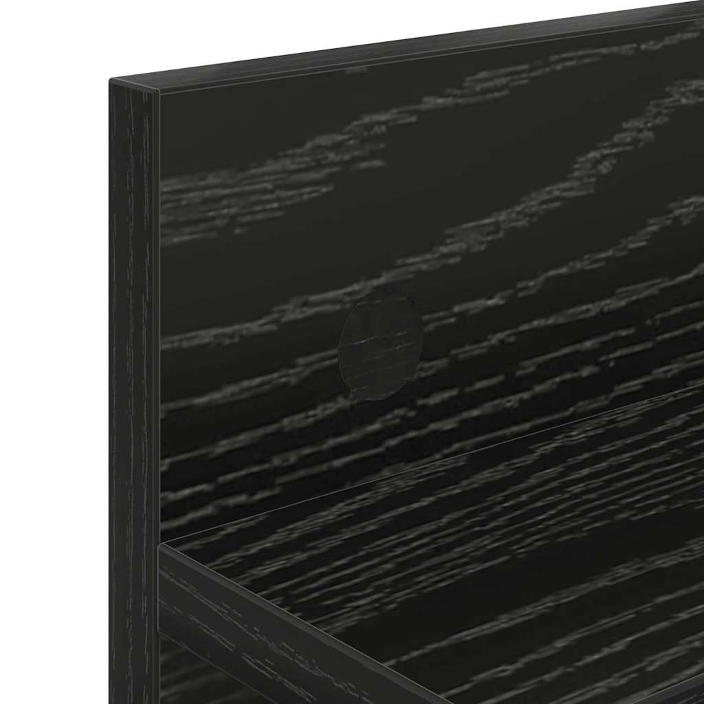 Wandgemonteerde kapstok Zwart Eiken 60 x 10,5 x 18 cm – afbeelding 8