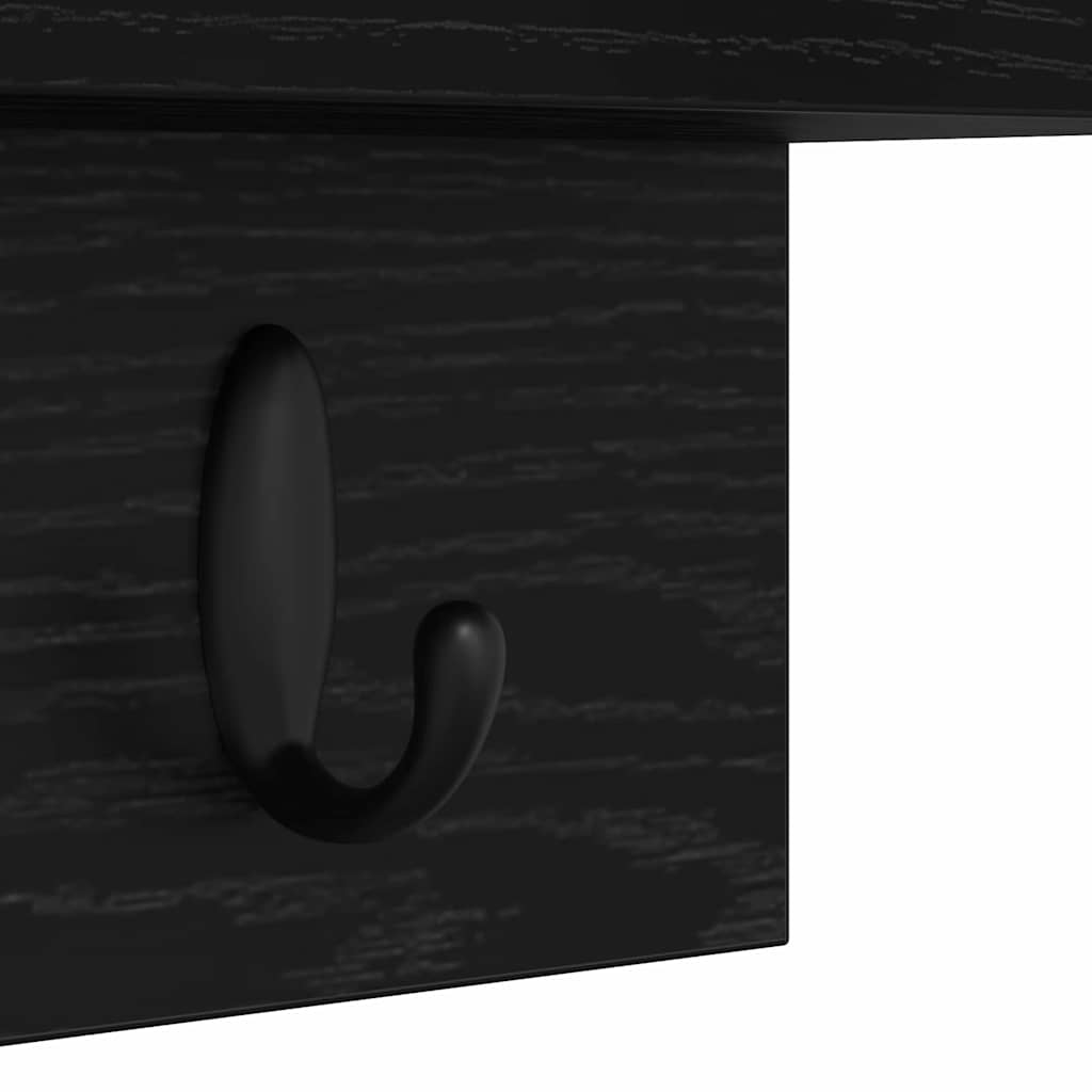 Wandgemonteerde kapstok Zwart Eiken 60 x 10,5 x 18 cm – afbeelding 9