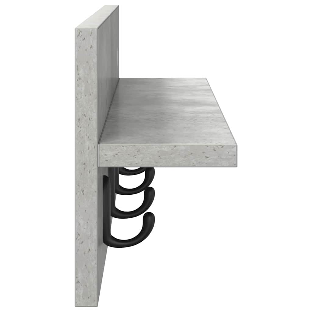 Wandgemonteerde kapstok Beton Grijs 60 x 10,5 x 18 cm – afbeelding 6