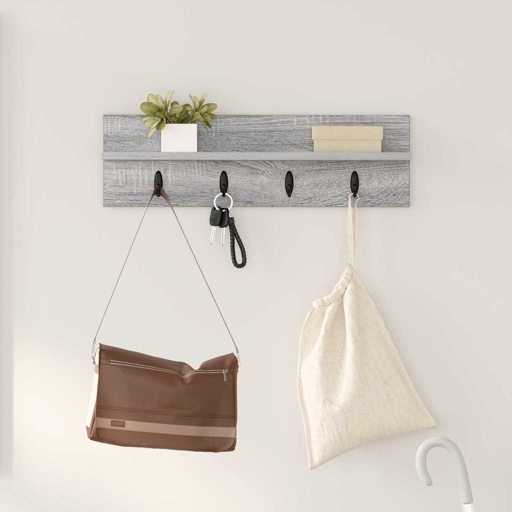 Wandgemonteerde kapstok Grijs Sonoma 60 x 10,5 x 18 cm – afbeelding 1