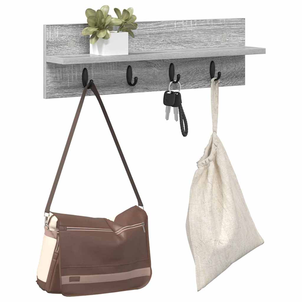 Wandgemonteerde kapstok Grijs Sonoma 60 x 10,5 x 18 cm – afbeelding 3