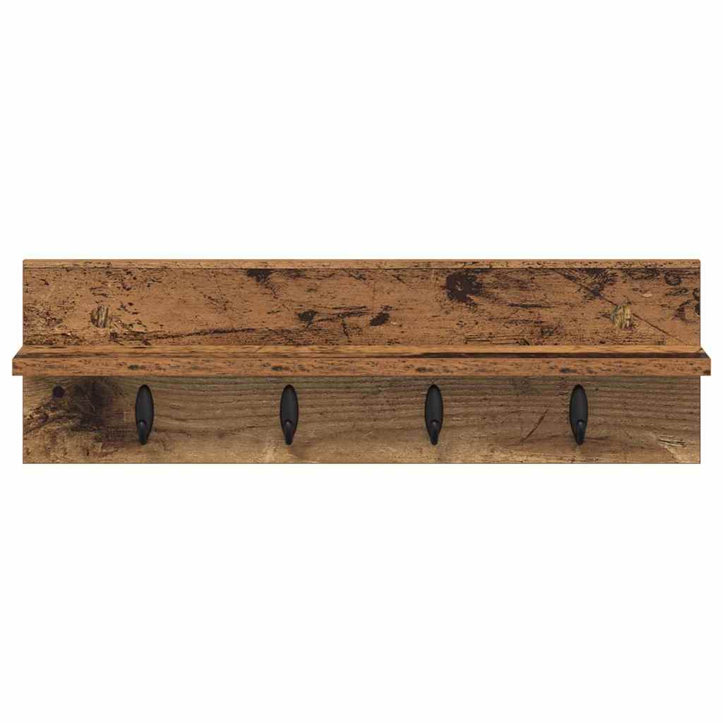 Wandgemonteerde kapstok Oudhout 60 x 10,5 x 18 cm Bewerkt hout – afbeelding 5