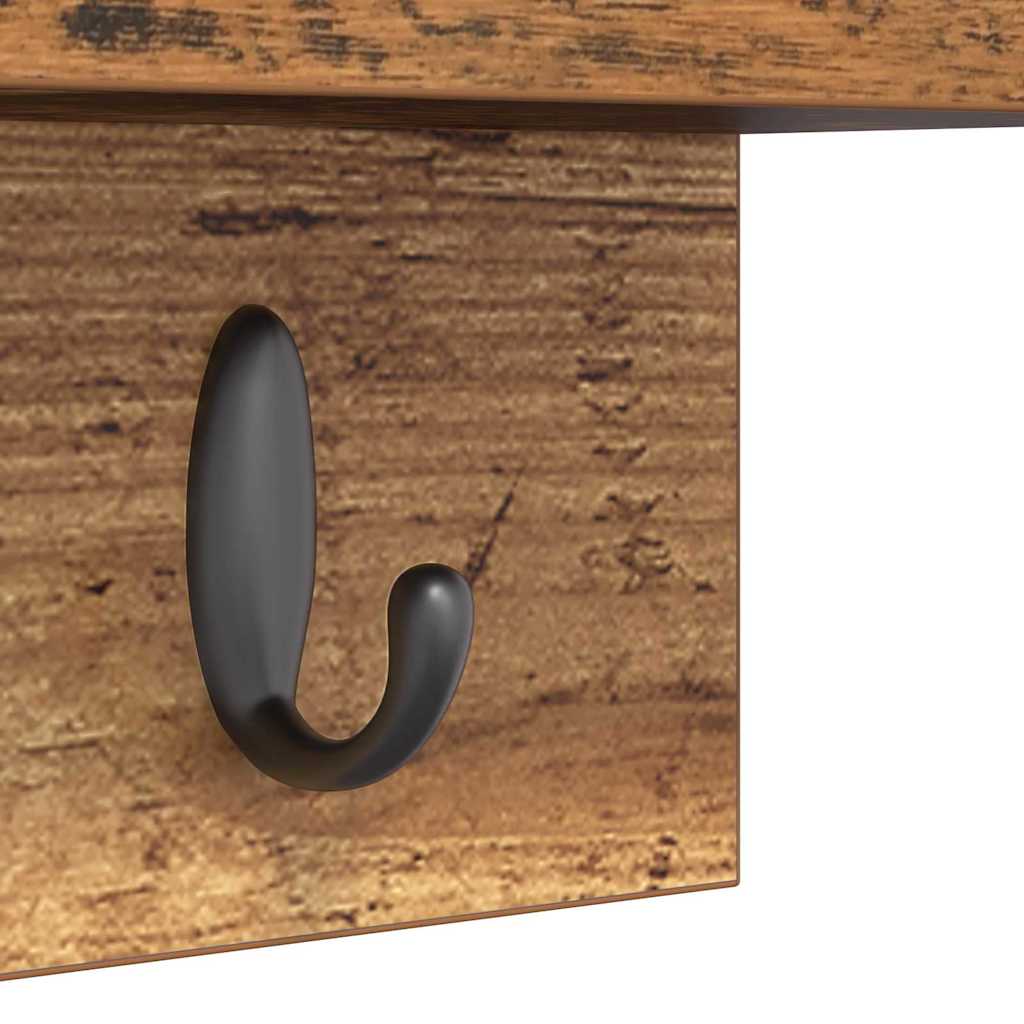 Wandgemonteerde kapstok Oudhout 60 x 10,5 x 18 cm Bewerkt hout – afbeelding 9