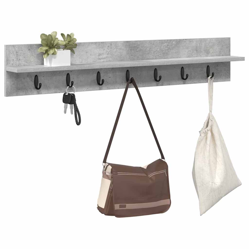 Wandgemonteerde kapstok Beton Grijs 100 x 10,5 x 18 cm – afbeelding 3