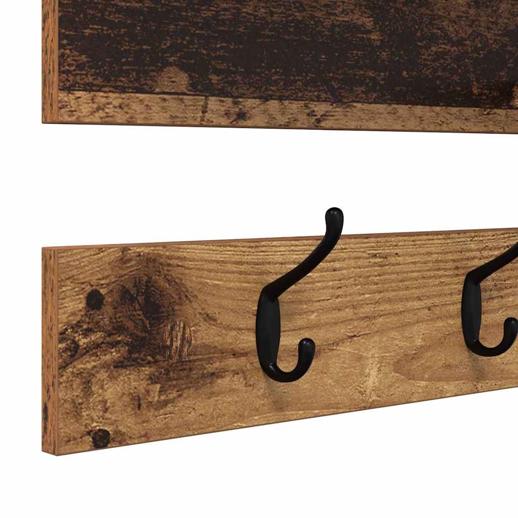 Wandgemonteerde kapstok Oudhout 90 x 15 x 36 cm Bewerkt hout – afbeelding 8