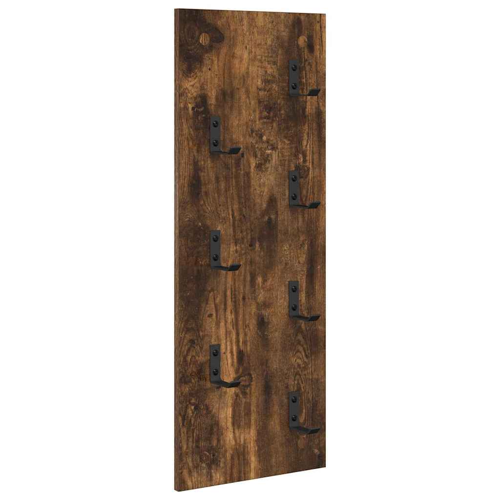 Wandgemonteerde kapstok Gerookt eiken 30 x 1,5 x 80 cm – afbeelding 2