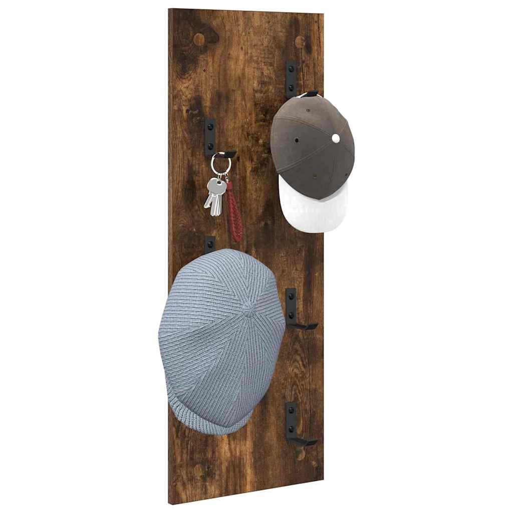 Wandgemonteerde kapstok Gerookt eiken 30 x 1,5 x 80 cm – afbeelding 3