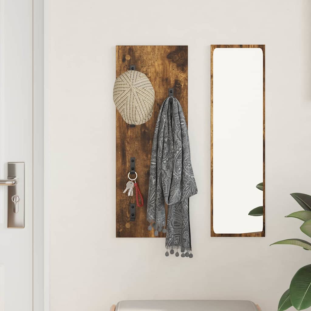 Wandgemonteerde kapstok Gerookt eiken 30 x 1,5 x 80 cm – afbeelding 4