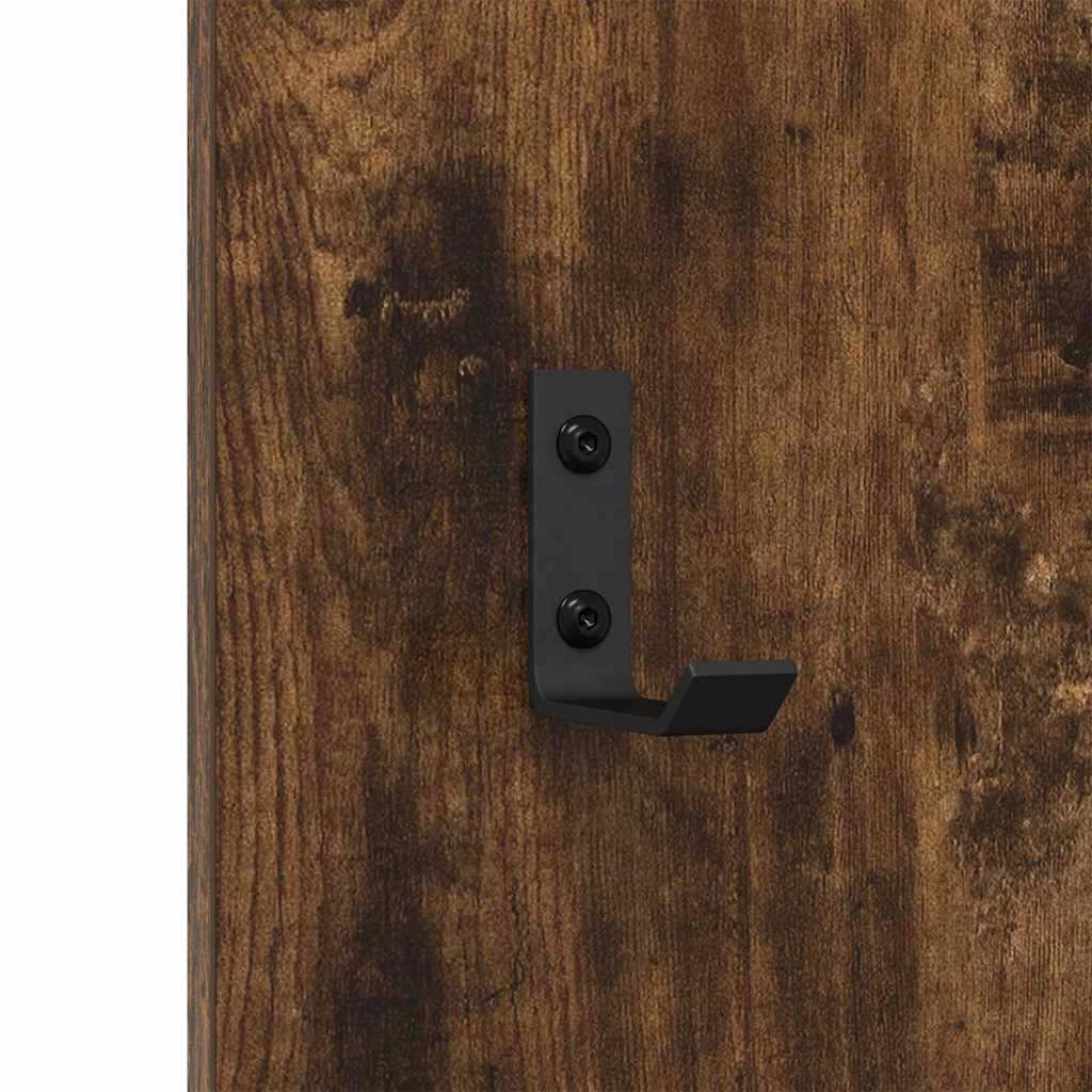 Wandgemonteerde kapstok Gerookt eiken 30 x 1,5 x 80 cm – afbeelding 8