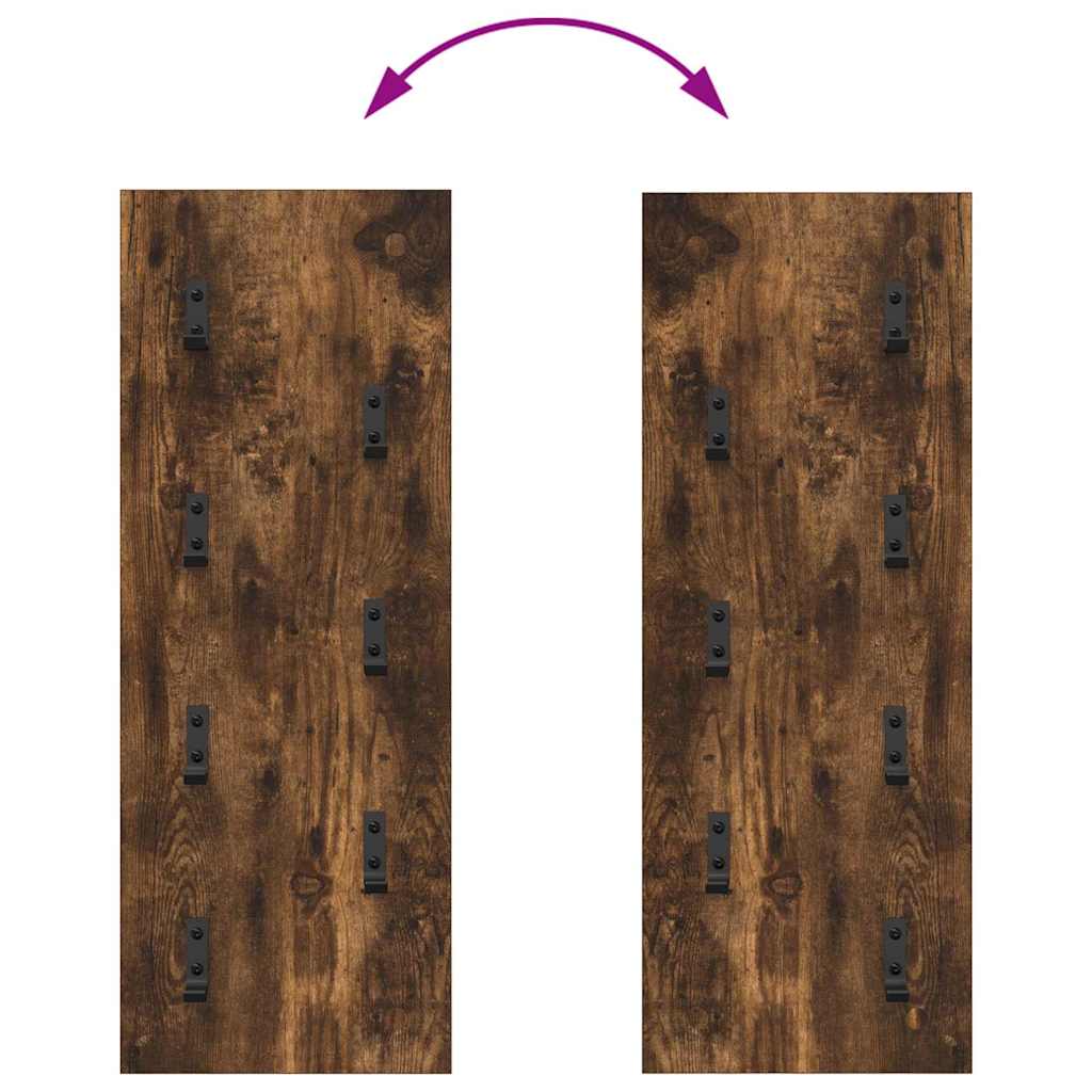 Wandgemonteerde kapstok Gerookt eiken 30 x 1,5 x 80 cm – afbeelding 9