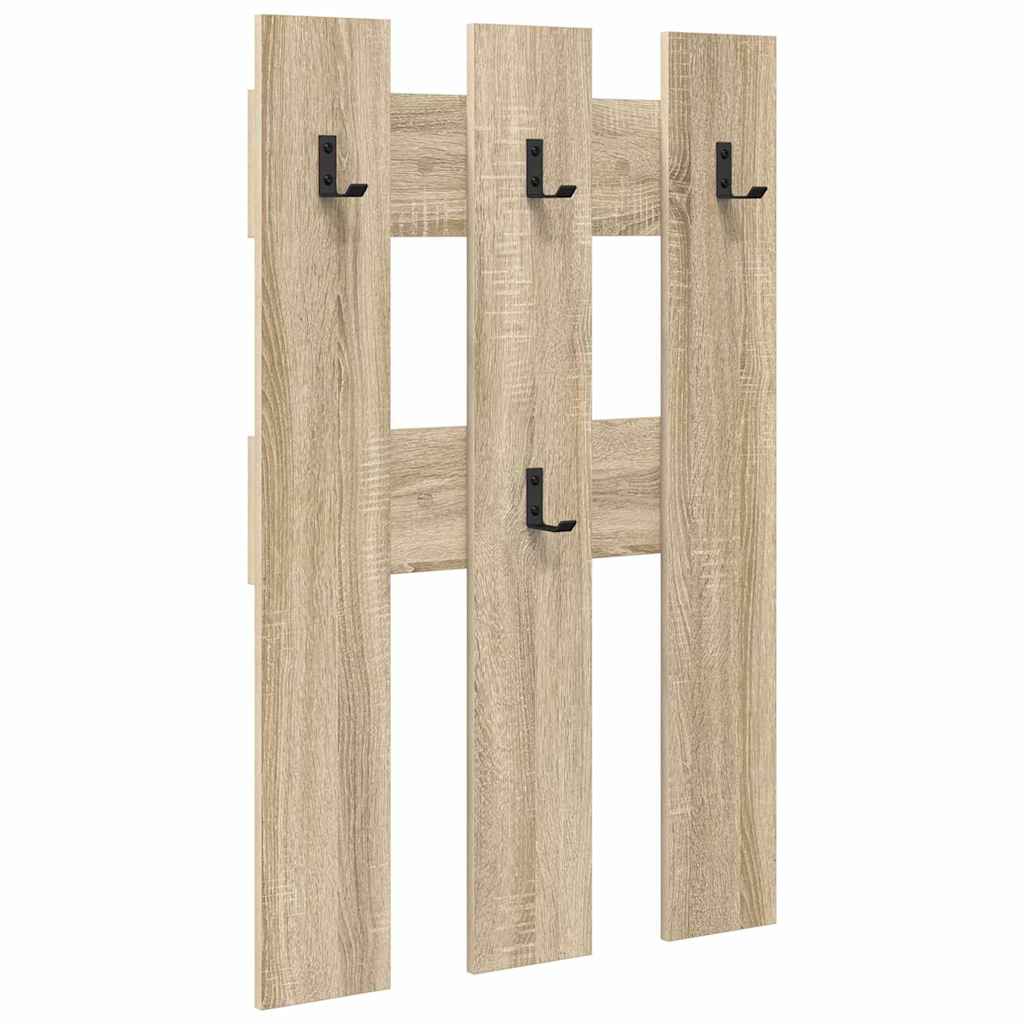 Wandgemonteerde kapstok met opslag Sonoma Eiken 65 x 3 x 100 cm – afbeelding 2