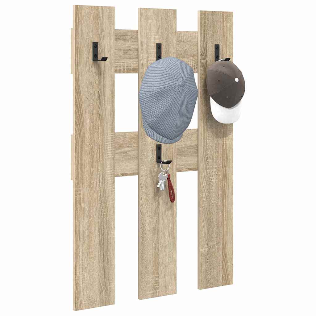 Wandgemonteerde kapstok met opslag Sonoma Eiken 65 x 3 x 100 cm – afbeelding 3