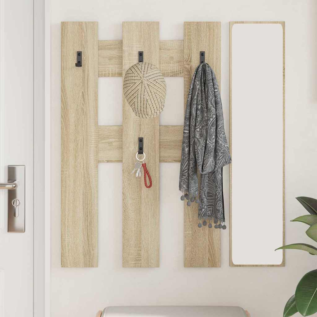 Wandgemonteerde kapstok met opslag Sonoma Eiken 65 x 3 x 100 cm – afbeelding 4