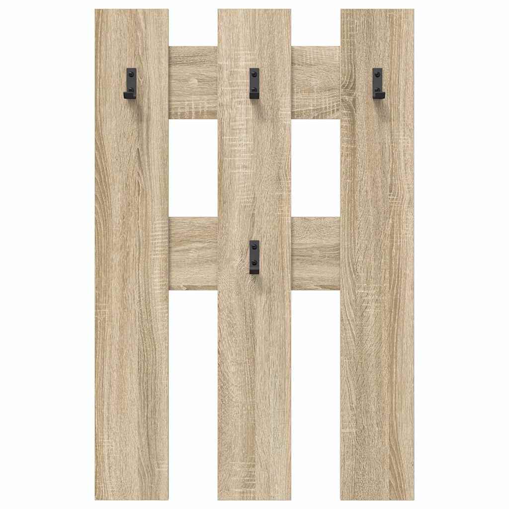 Wandgemonteerde kapstok met opslag Sonoma Eiken 65 x 3 x 100 cm – afbeelding 5
