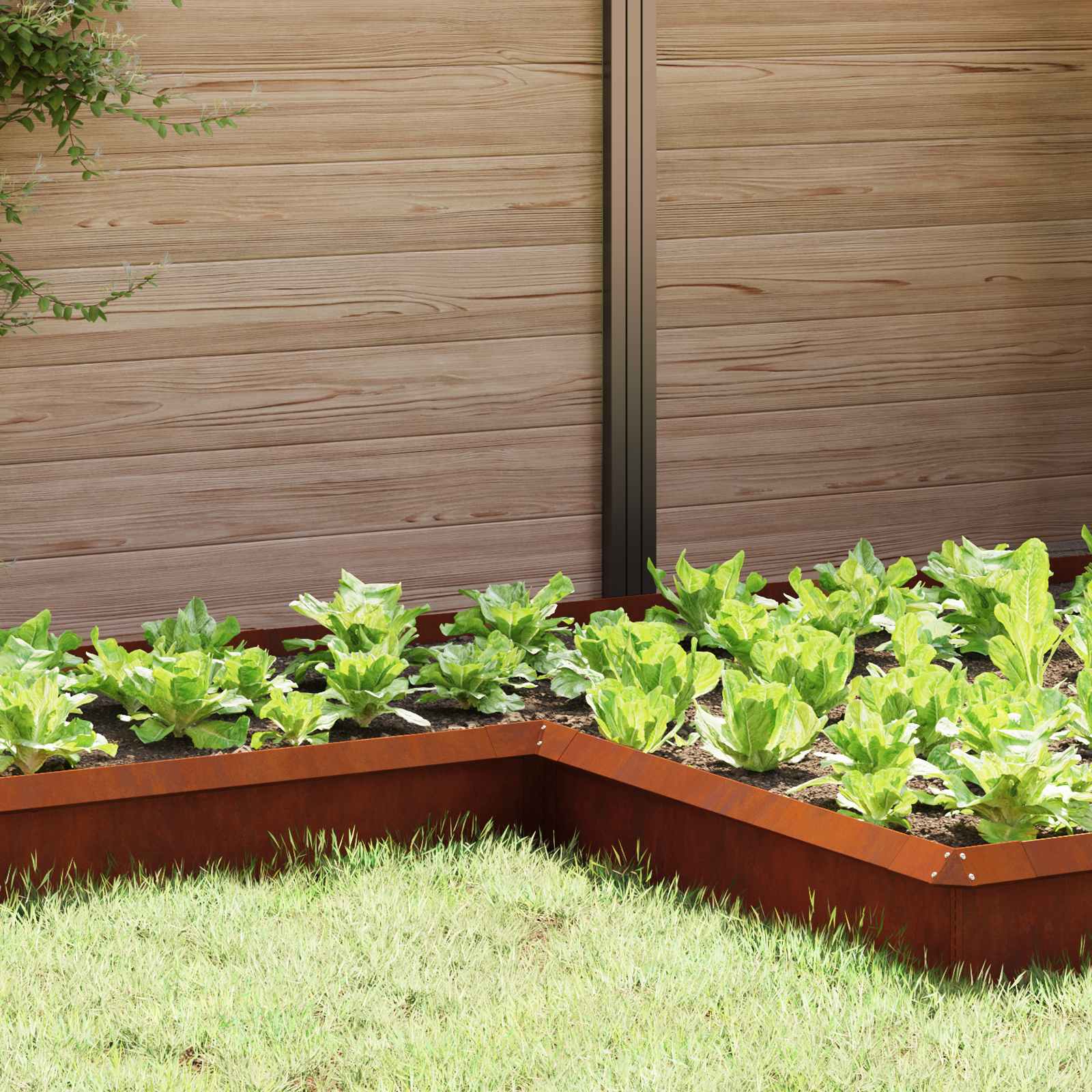 Slakkenhekje 4 pcs Roestig 10 x 10 x 25 cm Cortenstaal