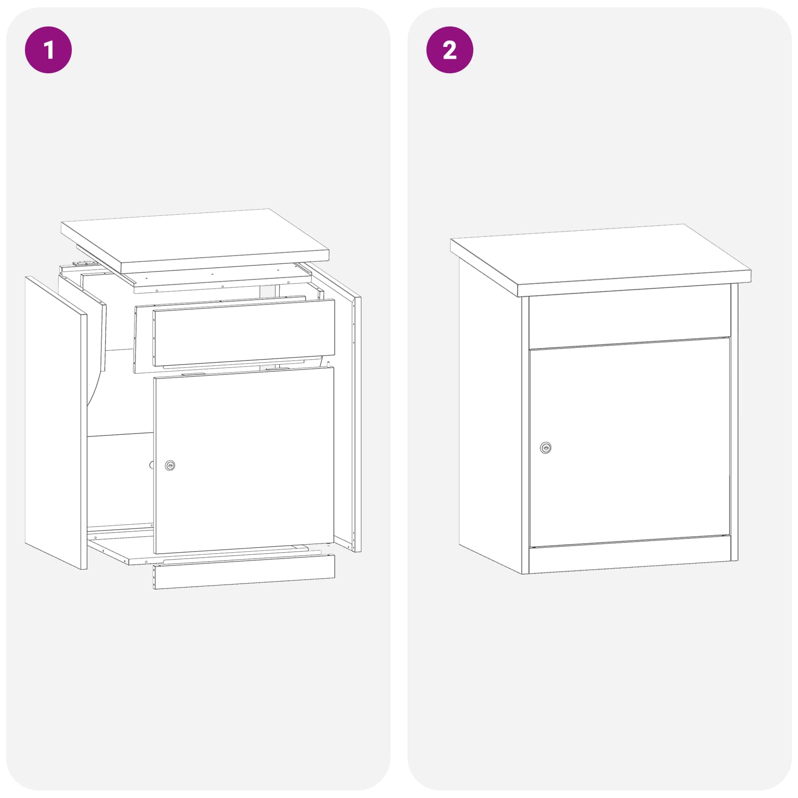 Pakket inwerp box met opslag Zwart 47,5 x 38 x 59 cm Staal – afbeelding 11