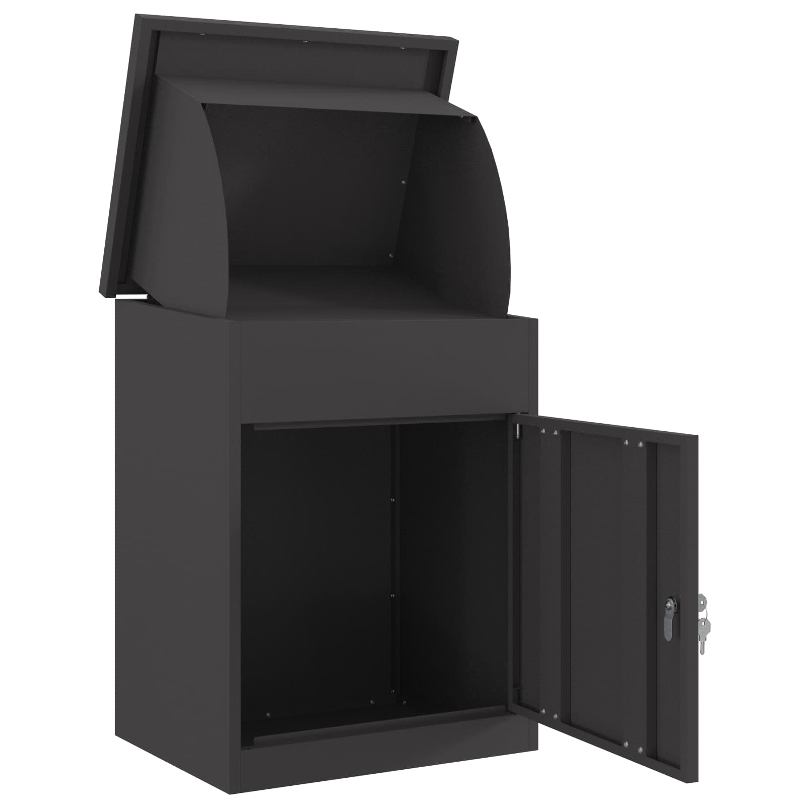 Pakket inwerp box met opslag Zwart 47,5 x 38 x 59 cm Staal – afbeelding 4