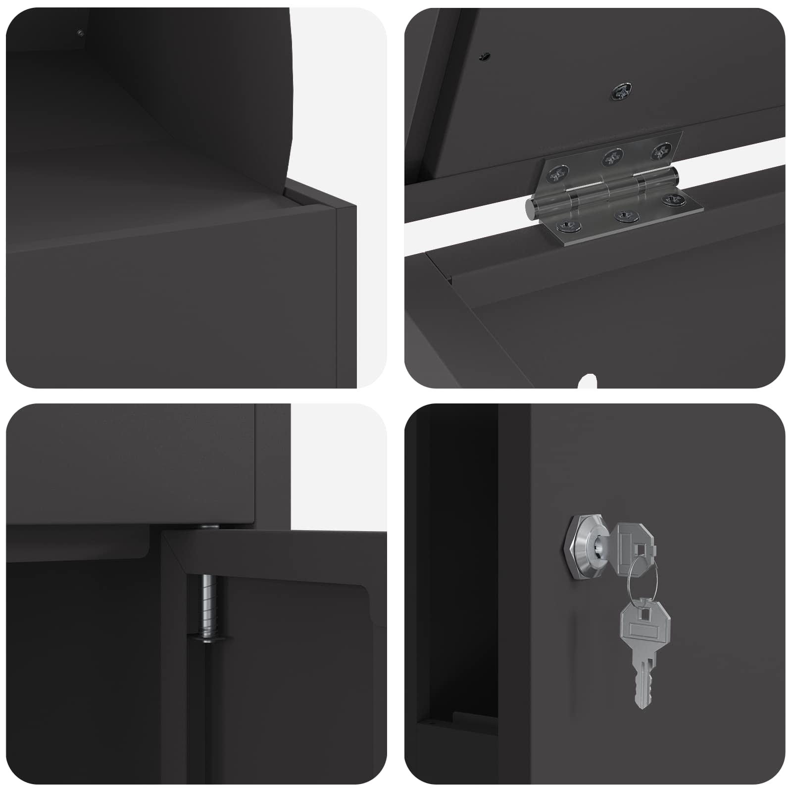 Pakket inwerp box met opslag Zwart 47,5 x 38 x 59 cm Staal – afbeelding 8