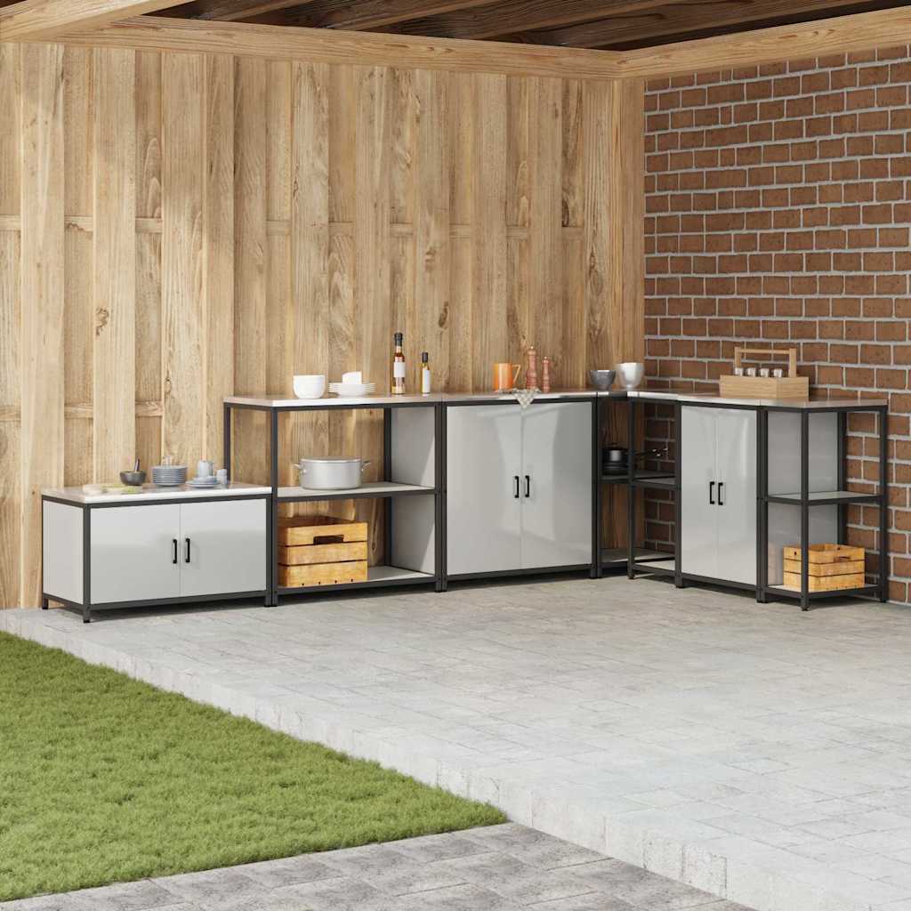 Keukenopslag met plank met opslag Zilver 90 x 50 x 92 cm Staal