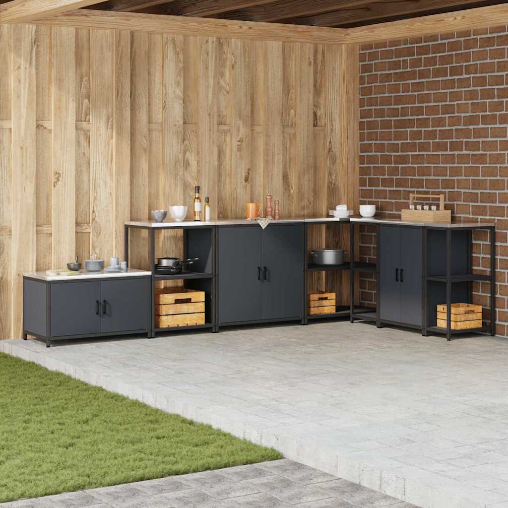 Keukenopslag met plank Antraciet 60 x 50 x 92 cm Staal