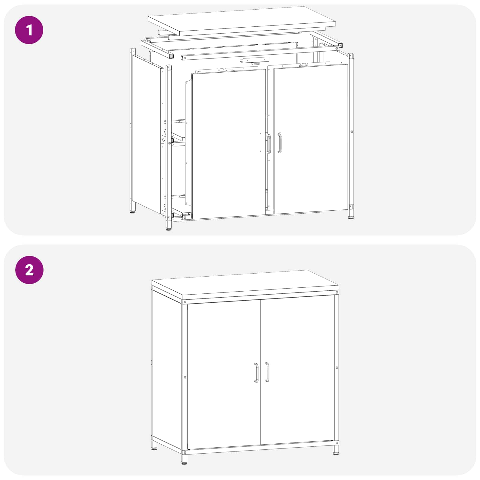 Keukenopslag Kast HATTEM Antracietkleurig 90 x 50 x 92 cm Staal – afbeelding 12