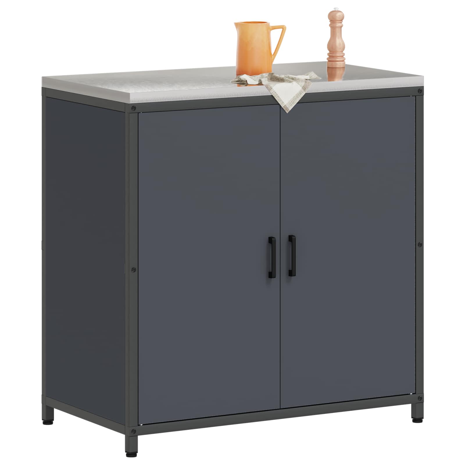 Keukenopslag Kast HATTEM Antracietkleurig 90 x 50 x 92 cm Staal – afbeelding 3