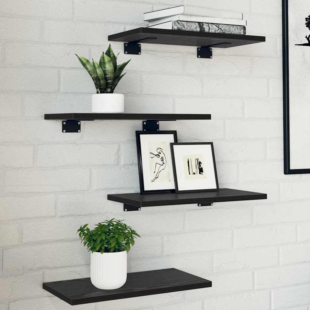 Boekenplank Bord 4 pcs Zwart 40 x 20 x 1,5 cm Bewerkt hout