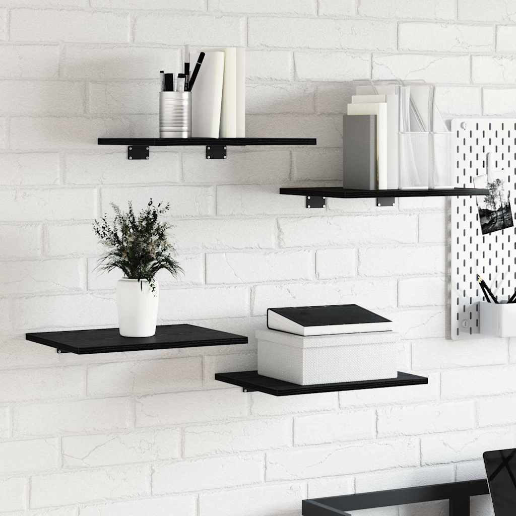 Boekenplank Bord 4 pcs Zwart 40 x 30 x 1,5 cm Bewerkt hout