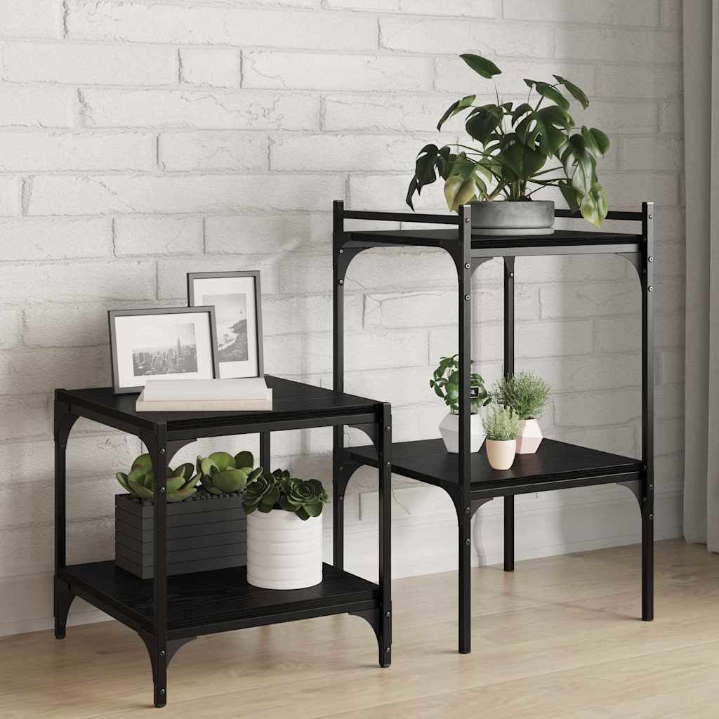 Boekenplank Bord 4 pcs Zwart 40 x 40 x 1,5 cm Bewerkt hout