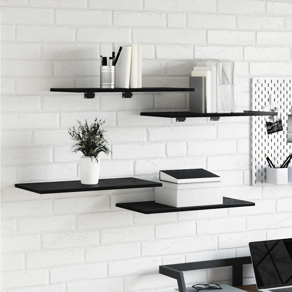 Boekenplank Bord 4 pcs Zwart 60 x 30 x 1,5 cm Bewerkt hout