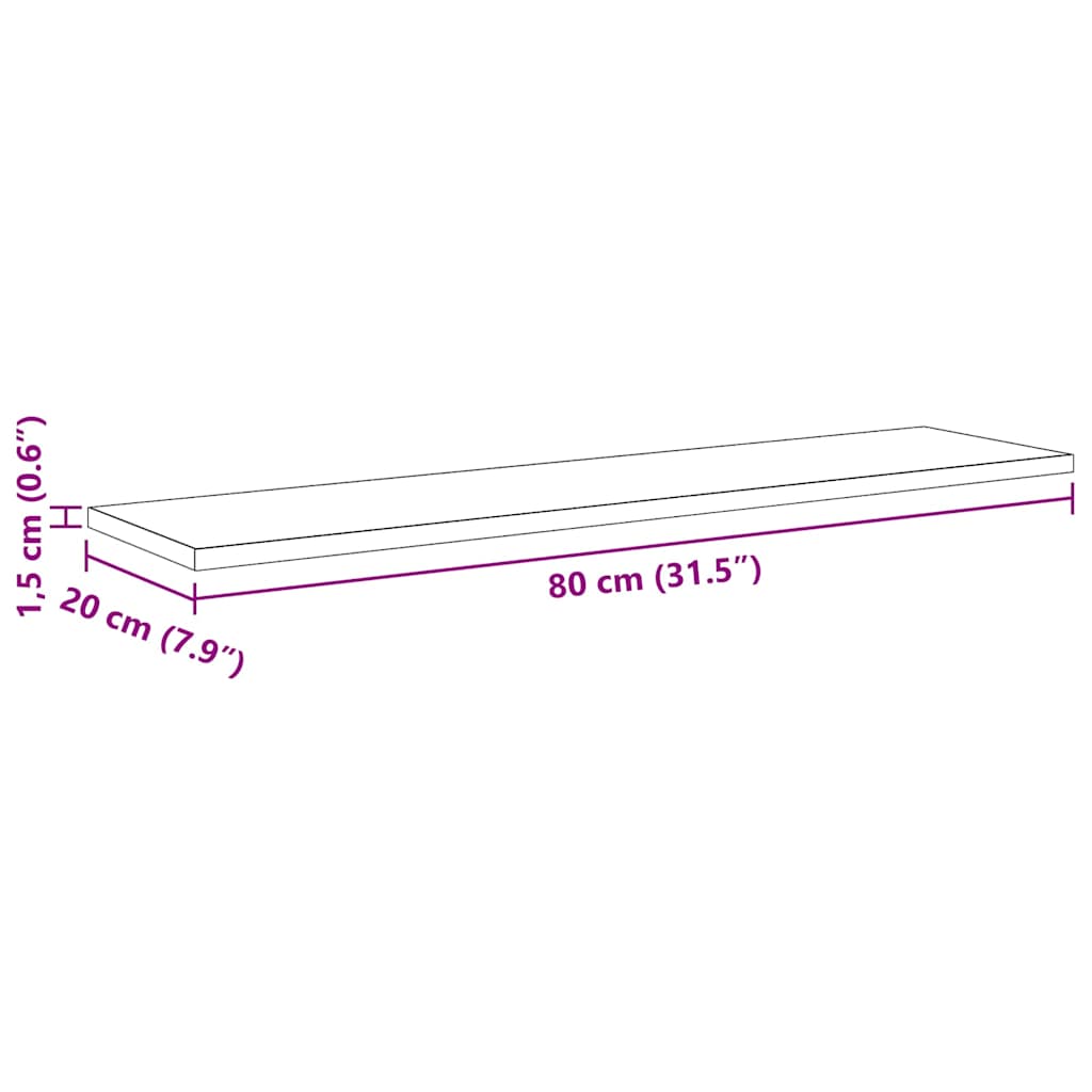 Boekenplank Bord 4 pcs Bruin 80 x 20 x 1,5 cm Bewerkt hout – afbeelding 11