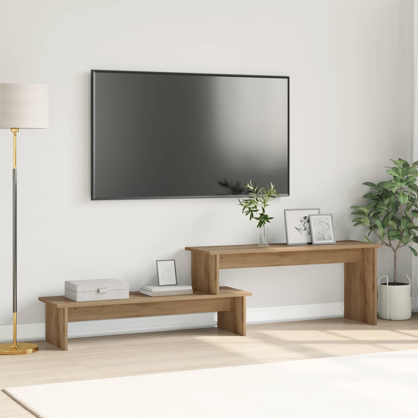 Tv-meubelset 180,5 x 30 x 43 cm Artisan Eiken Bewerkt hout